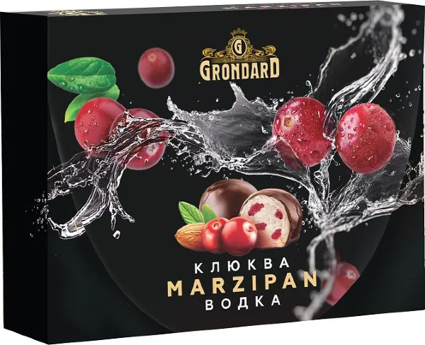 №1 TM Grondard       (10186) Конфеты глазированные Марципановые Клюква и Водка, 98г  в Домодедово