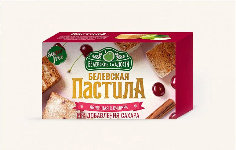  Пастила  200г диетическая С ВИШНЕЙ, НОВЫЙ ФОРМАТ (4 шт по 50гр)    в Домодедово